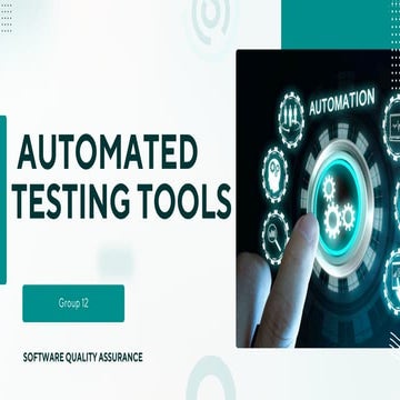 AUTOMATED testing tools for QA automation | PDF