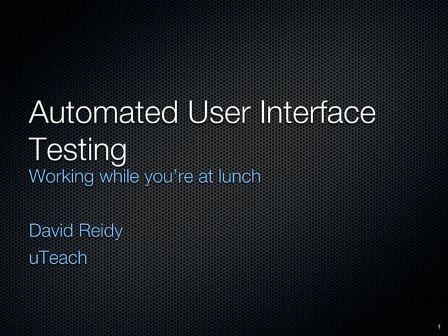 Automated ui testing