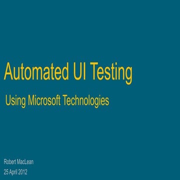 Automated UI Testing