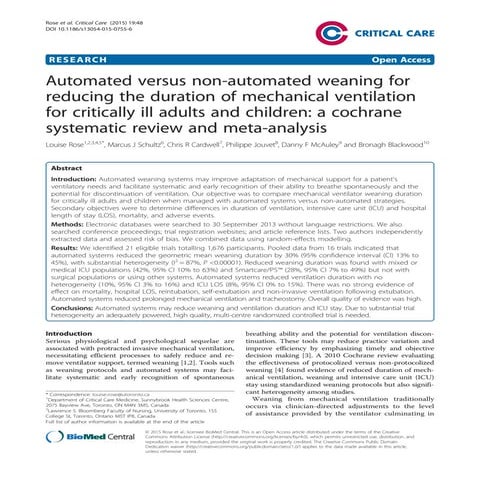 Automated versus non automated weaning | PDF