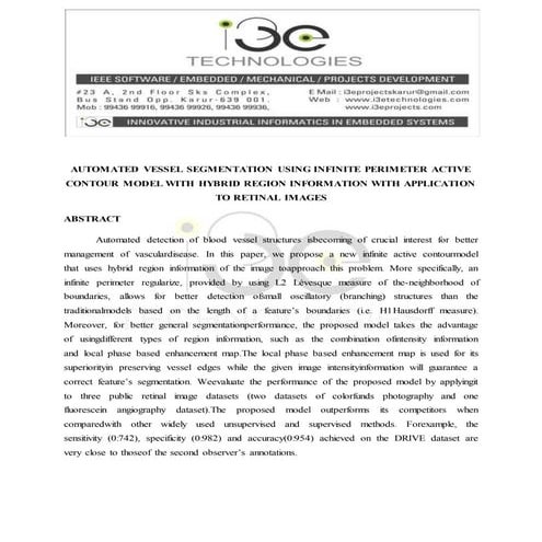 Automated vessel segmentation using infinite perimeter active contour model w...