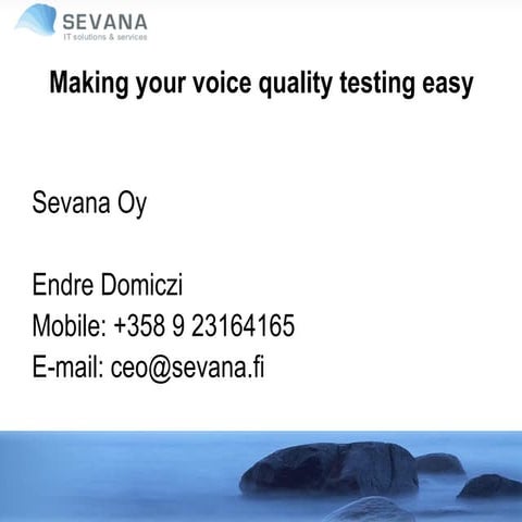 Automated Voice And Audio Quality Test Measurement