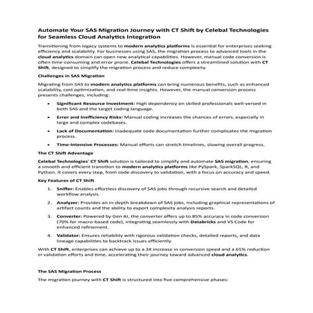 Automate Your SAS Migration Journey with CT Shift by Celebal Technologies for Seamless Cloud Analytics Integration.pdf