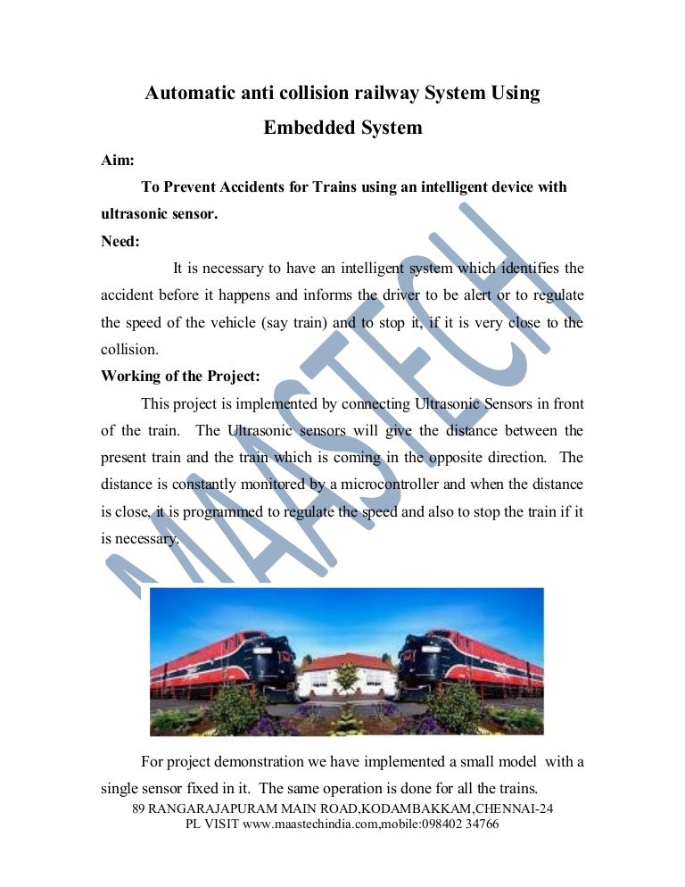 Automatic anti collision railway system using embedded system