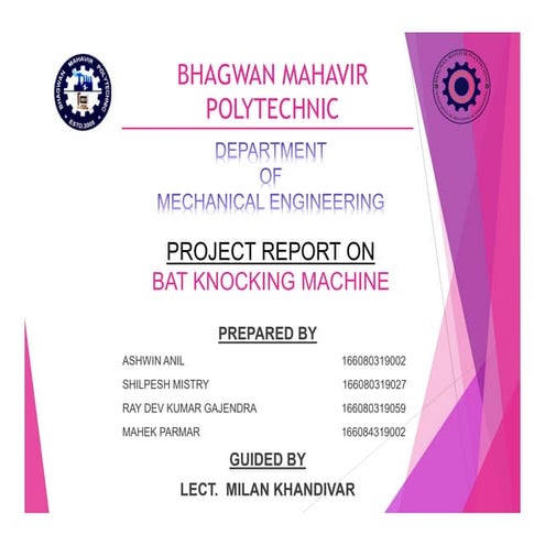 Automatic bat knocking machine ppt