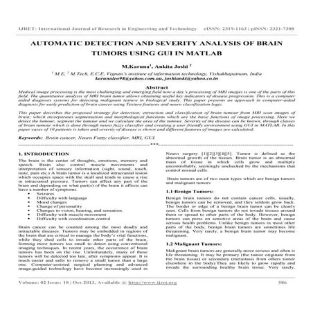 Automatic detection and severity analysis of brain