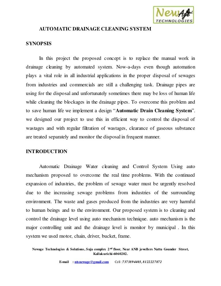 Automatic drainage cleaning system