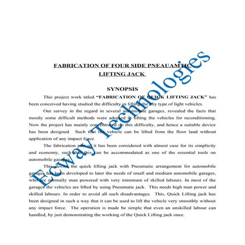 Automatic four side pneauamtic jack