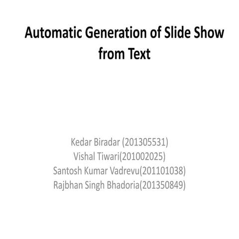 Automatic generation of slide 