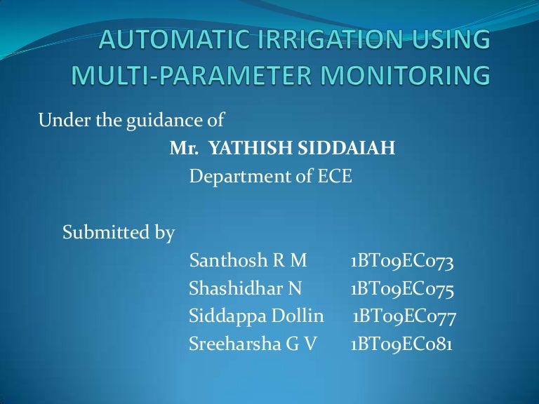 Automatic irrigation 1st review(ieee project ece dept)