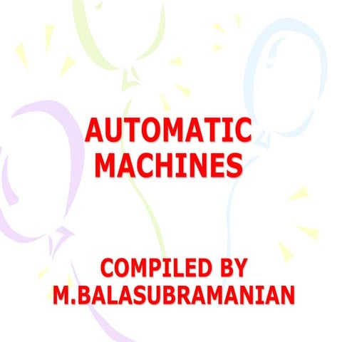 Automatic machines | PDF