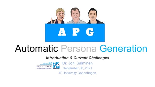 Automatic Persona Generation: Introduction & Current Challenges