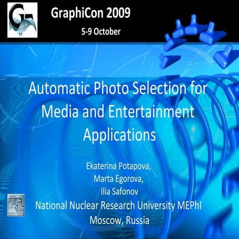 Automatic Photo Selection For Media And Entertainment Applications