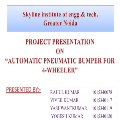 Automatic  pneumatic brake & bumper for  4 wheelar ppt