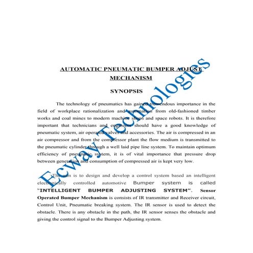 Automatic pneumatic bumper adjust mechanism