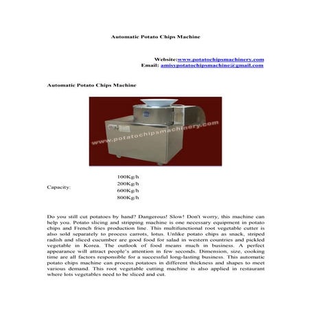 Automatic potato chips machine