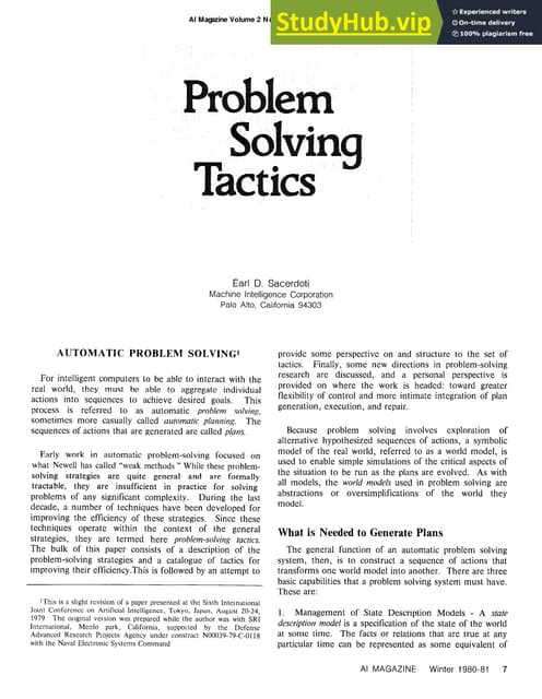 Automatic Problem Solving