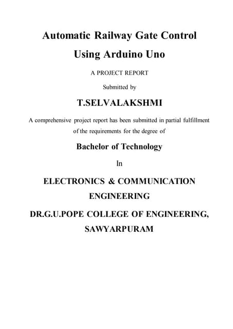 Automatic railway gate control using arduino uno