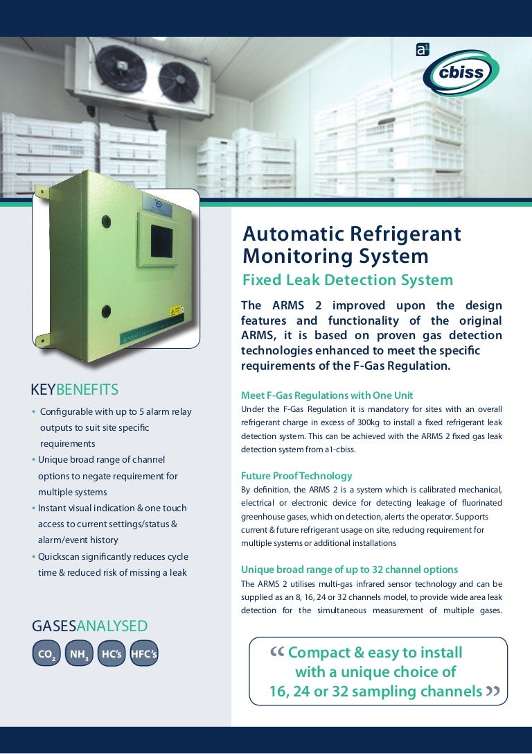 Automatic refrigerant monitoring system datasheet