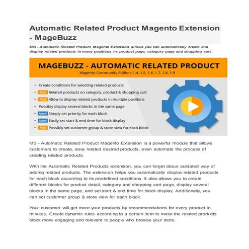 Automatic related product magento extension