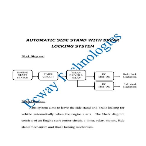 Automatic side stand with brake locking system