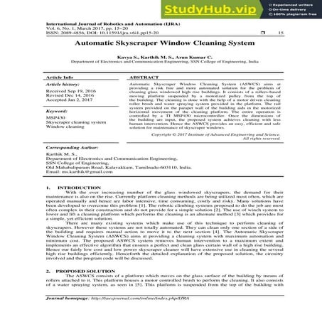 Automatic Skyscraper Window Cleaning System