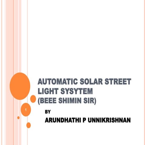 Automatic solar street light sysytem