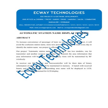 Automatic station name display in train