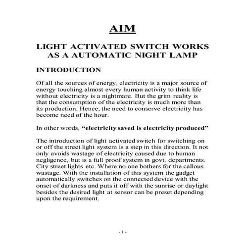 Automatic street light