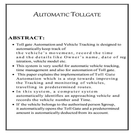 Automatic tollgate