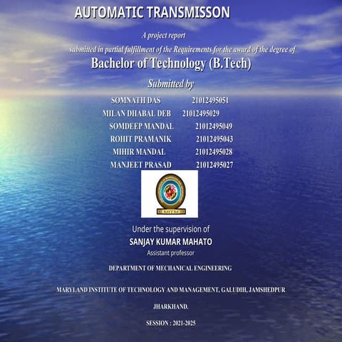 Project report on automatic transmissions