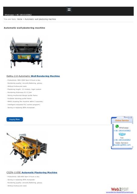 Plasteringmachinery presentations