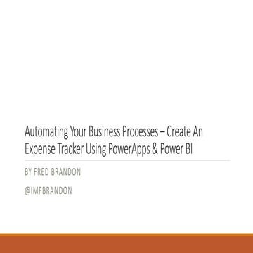 Automating Business Processes Create Expense Tracker using PowerApps and Powe...
