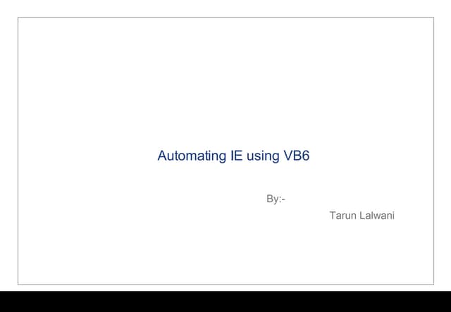 Automating Ievb