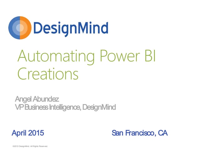 Automating Microsoft Power BI Creations 2015