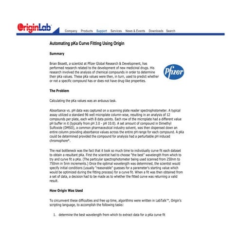 Automating pKa Curve Fitting Using Origin