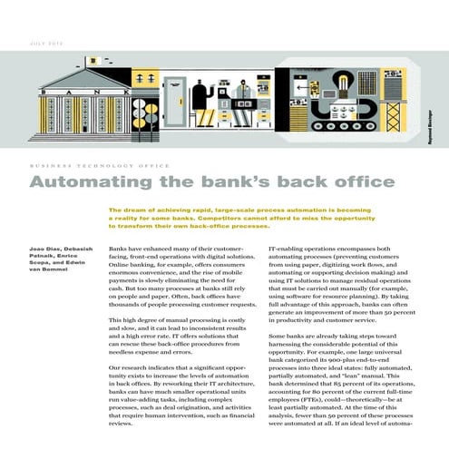 Automating the banks back office