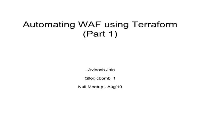 Automating WAF using Terraform