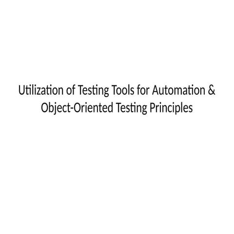 Framework of Test Automation in Software Testing