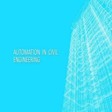 Automation in civil engineering , TECH