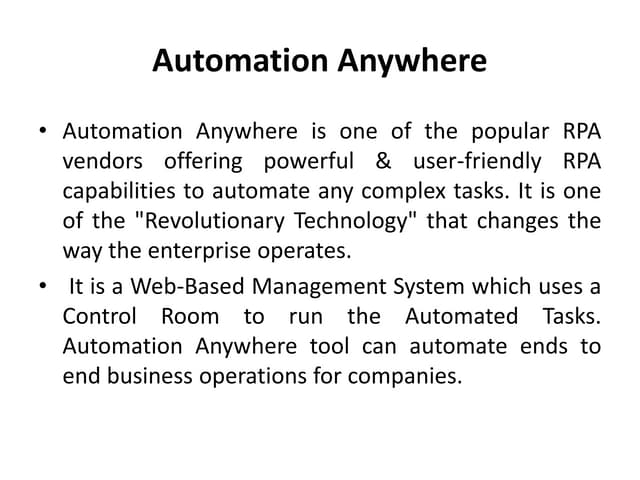 Automation anywhere