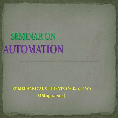 Automation | PPT