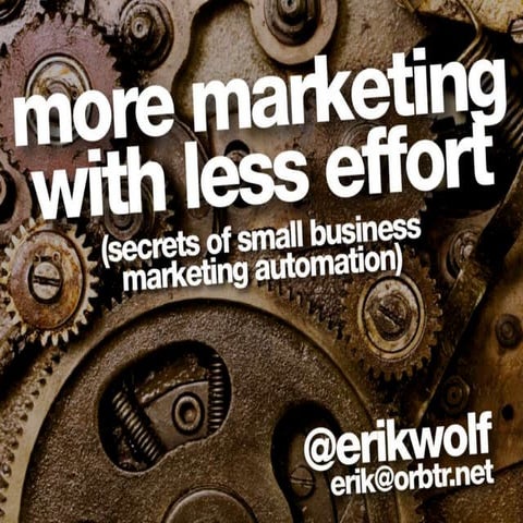 WordPress Marketing Automation | Erik Wolf | WordCamp Chicago 2013