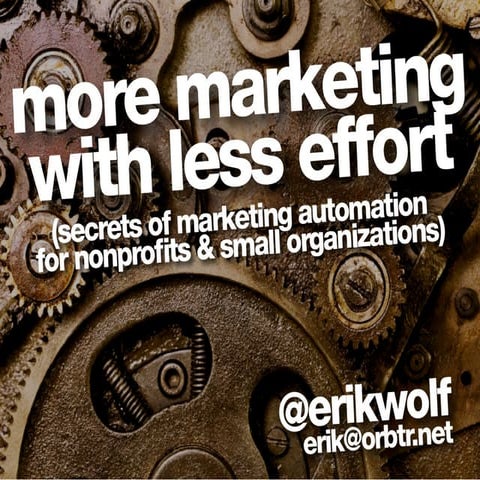 Marketing Automation for Nonprofits and Small Organizations