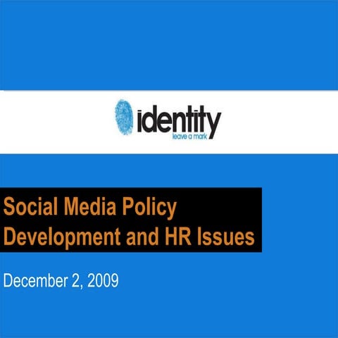 Social Media Policy Development and HR Issues
