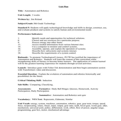 Automation and robotics