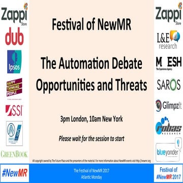 Automation Debate Festival of NewMR 2017