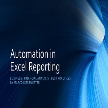 Automation in Excel Reporting - Marco Kiesewetter