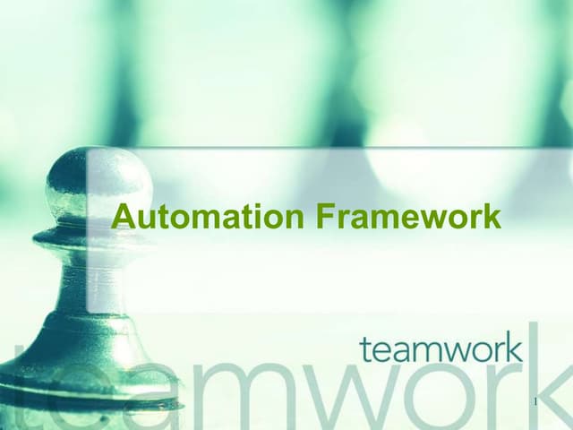 Automation Framework   042009  V2
