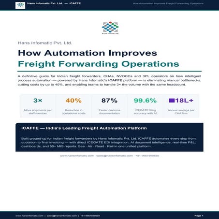 iCAFFE: Cloud-Based Freight Forwarding & Customs Clearance Software ...